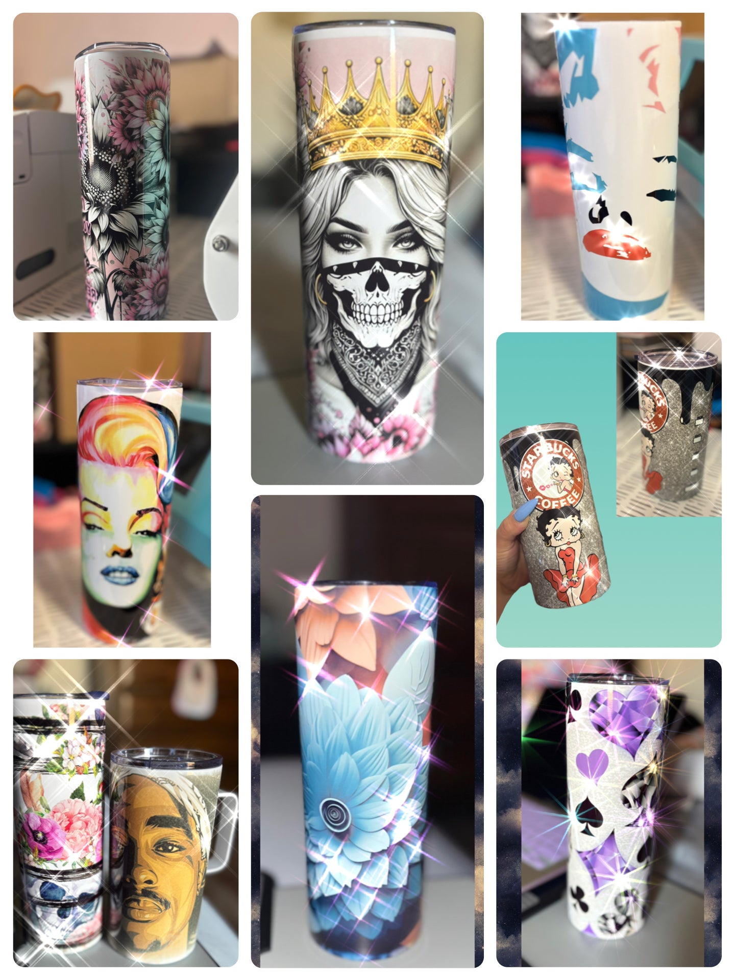 20 oz tumblrs with design